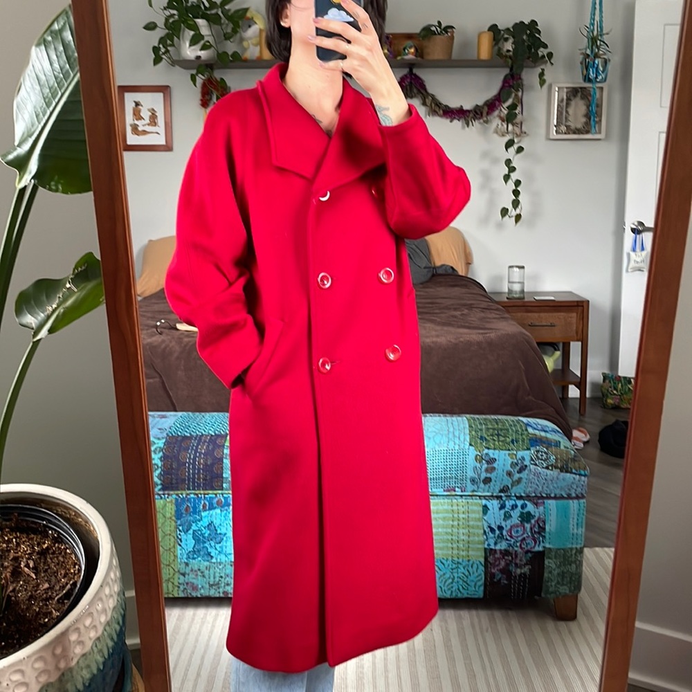 Vintage Red Wool Coat